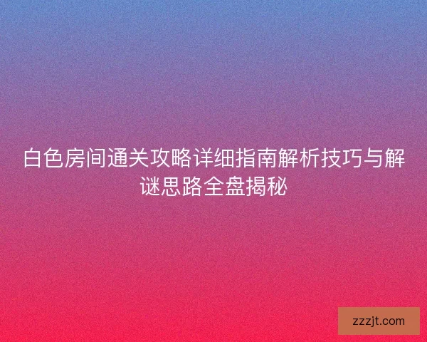 白色房间通关攻略详细指南解析技巧与解谜思路全盘揭秘