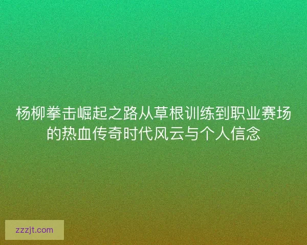 杨柳拳击崛起之路从草根训练到职业赛场的热血传奇时代风云与个人信念